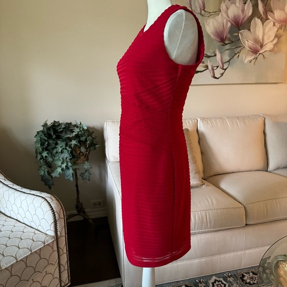 Calvin Klein Red Sleeveless Bandage Sheath Dress - Picture 4 of 16
